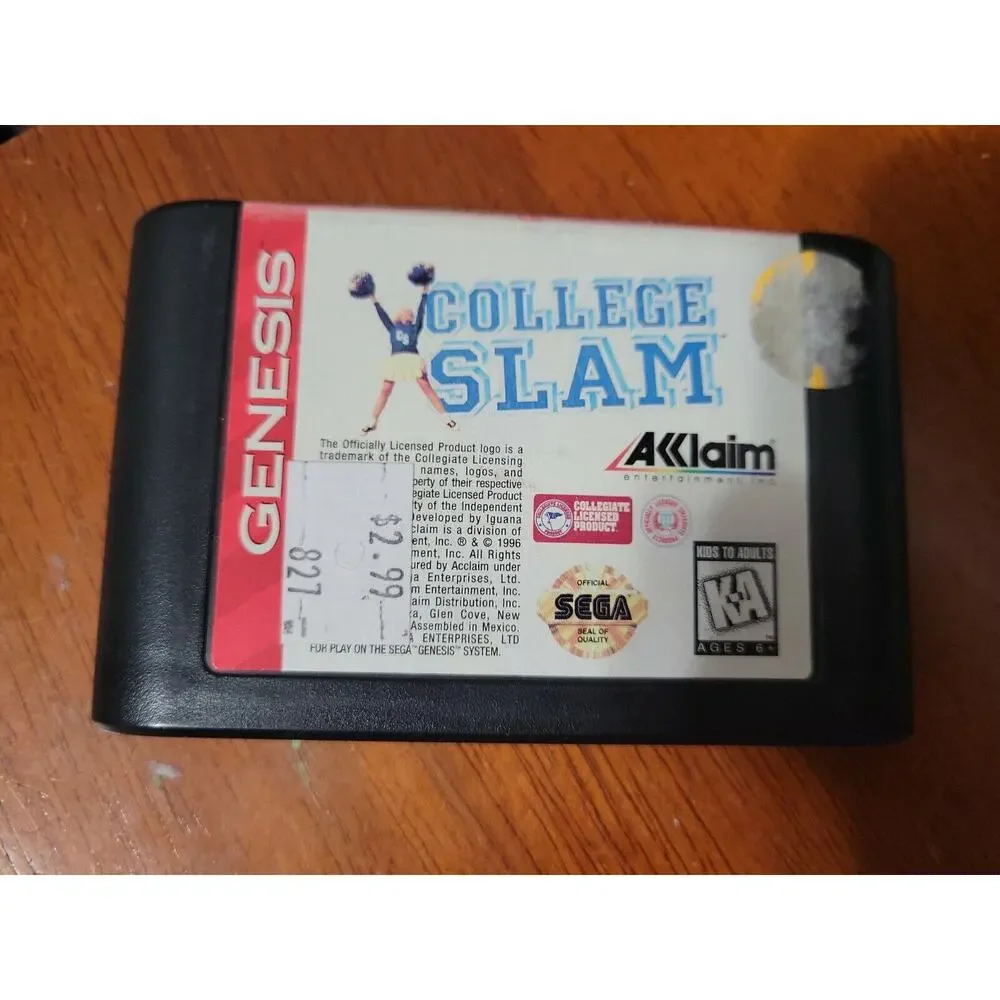 College Slam UNTESTED Cartridge (Sega Genesis, 1996)